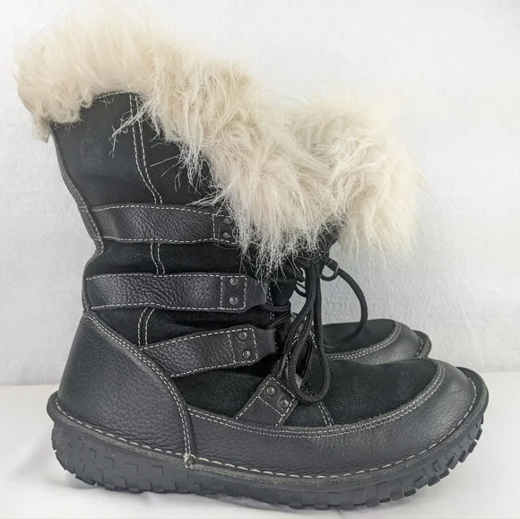 Sorel Kaya Winter Snow Boots Women's Size 7.5 Waterproof Faux Fur Leather Black - Picture 4 of 12